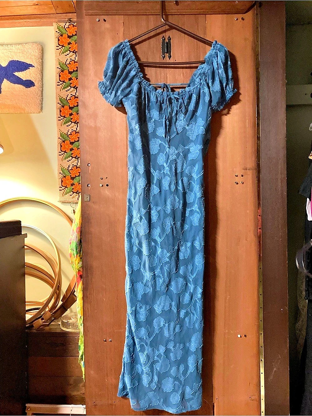 Urban Outfitters Floral Maxi Dress in Blue Size Medium